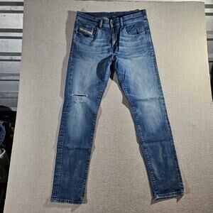 Diesel 20195 Pocket Slim Jeans Mens 32x31 Blue Distressed Denim
